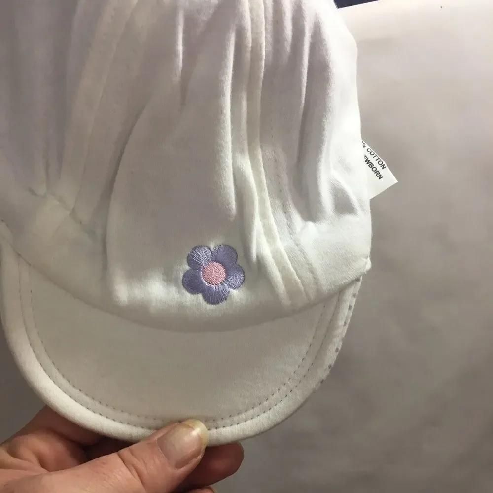 Kid Connection Newborn Hat Reversible white/purple Hat